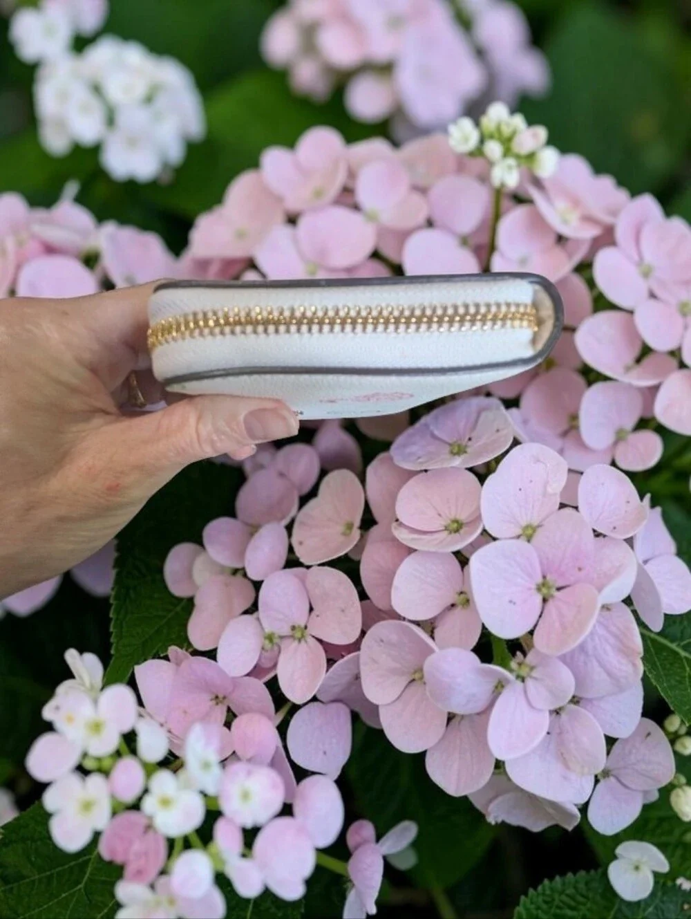 NWT COACH White Floral Zip Wristlet with Pastel Accents